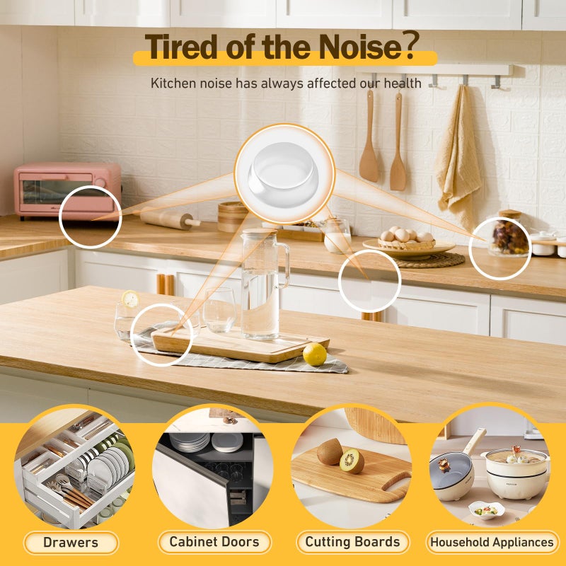 QUEENTI Silicone 160 Pcs Cabinet Door Bumpers Round, 1/2" Diameter Self Adhesive Clear Cupboard Door Drawer Bumpers for Kitchen Cabinets Cutting Boards Picture Frames - Image 5